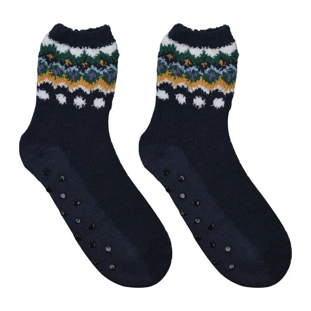 Tribal Pattern Jacquard Super Soft & Warm Plush Non-Slip Socks